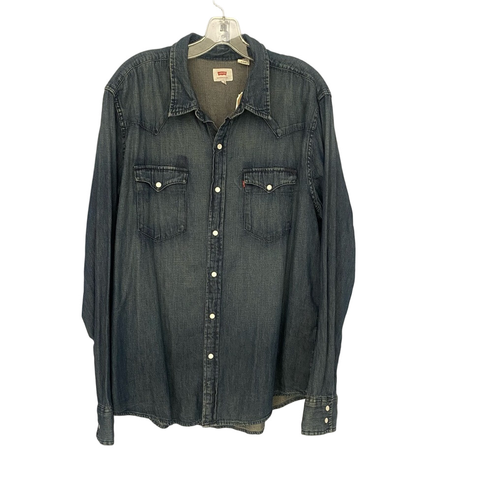Western Style Denim Button-Up Shirt Medium Wash – sz XL – Levi’s